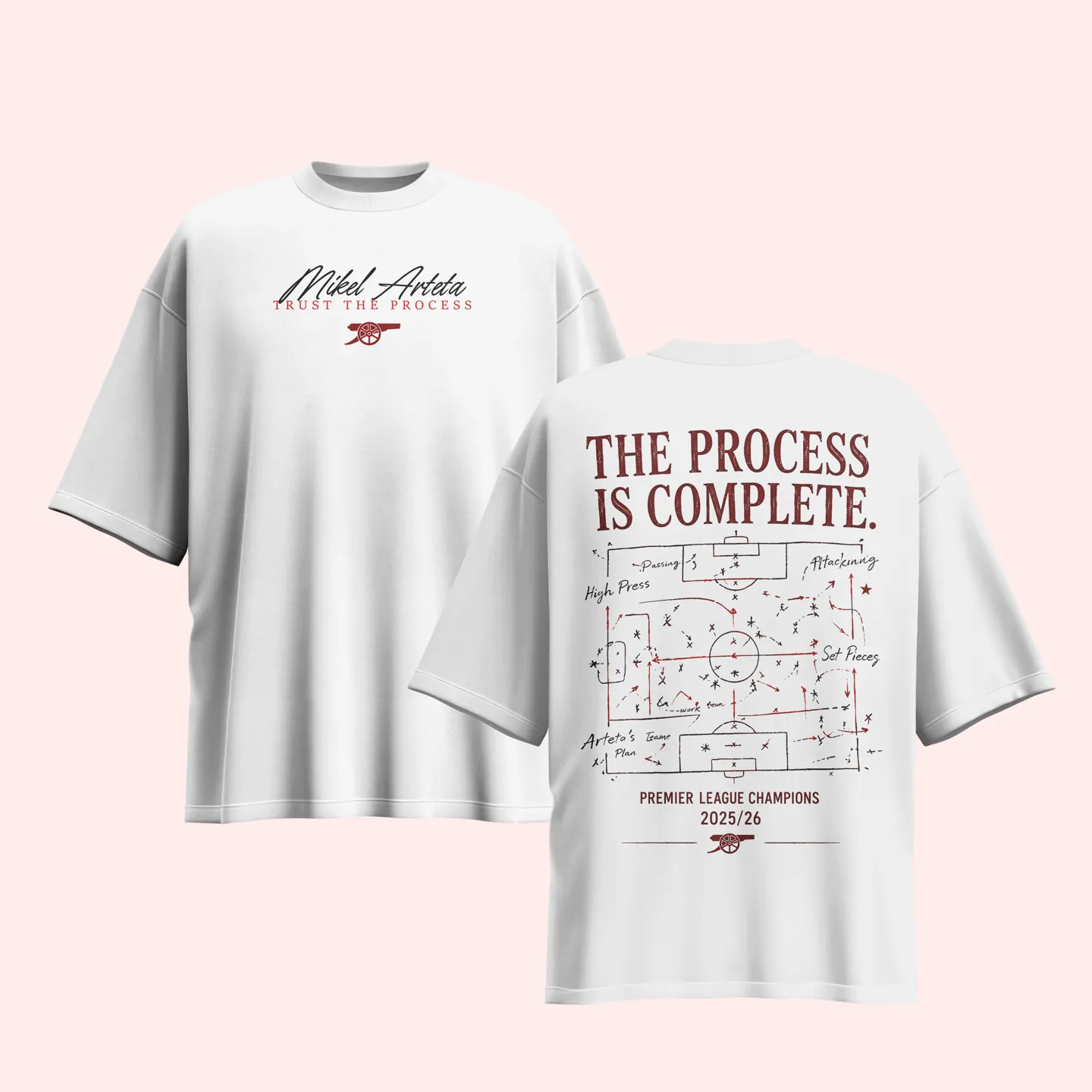 Champions 25-26: Arsenal Printed Unisex Oversized T-shirt